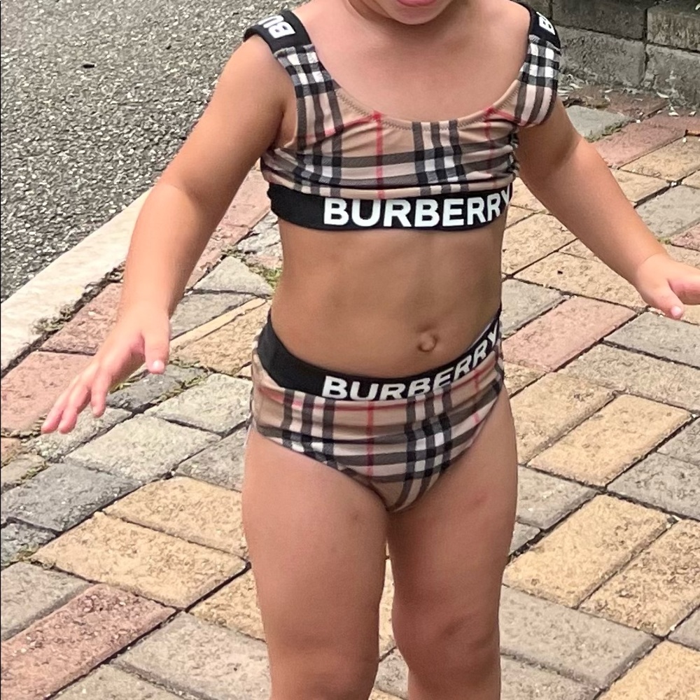 Burberry Kids Bikini - Beige and Black Check